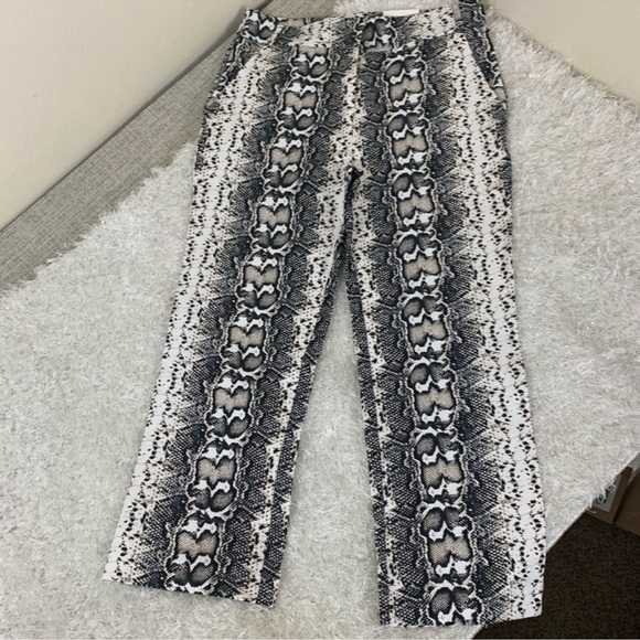 Jules & Leopold Pants Size 6 NWT snake Print wild design black and white - Picture 1 of 6